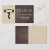 コルクねじアイコン |茶色のテクスチャのレザーの背景 名刺 (正面/裏面)