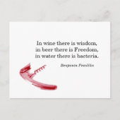 コルクねじワインおよびビール引用文の郵便はがき ポストカード (正面)