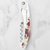 コルクねじ結婚式の引き出物-バーガンディMarsala ソムリエナイフ (正面)