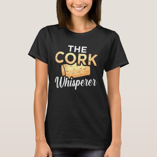コルクのささやきワイン飲みグラフィック Tシャツ (正面)