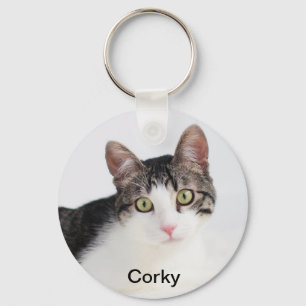 コルクのよう揺りかご猫Keychain キーホルダー