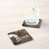 コルクのコースターのヴィンテージの光沢があるアルミニウムキャンピングカートレーラー コースター (右側)