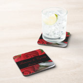 コルクのコースターの赤いバラの花束の個人的なセット コースター (右側)