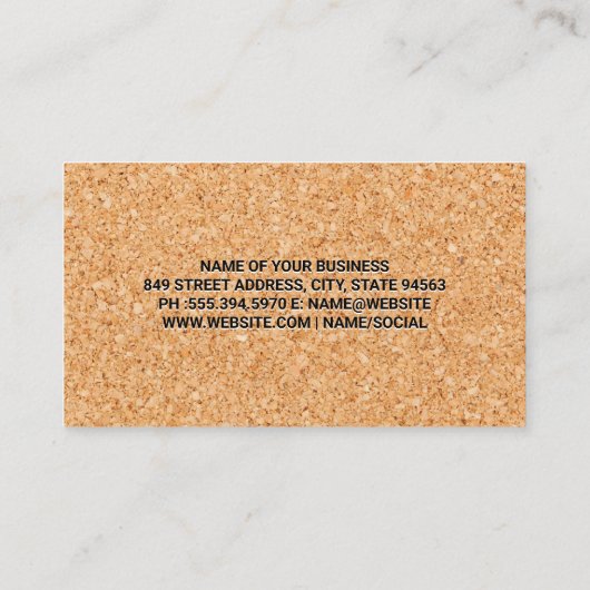 コルクのテクスチャの背景 名刺 (裏面)
