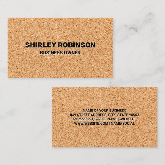コルクのテクスチャの背景 名刺 (正面/裏面)