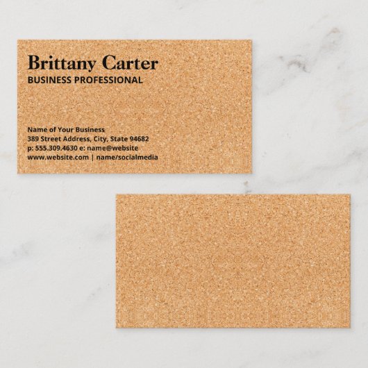 コルクのテクスチャの背景 名刺 (正面/裏面)