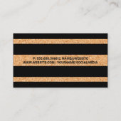 コルクのテクスチャストライプのパターン 名刺 (裏面)