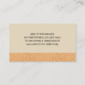 コルクのテクスチャ |ぶどう付きワイングラスとボトル 名刺 (裏面)