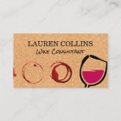 コルクのテクスチャ | ワイングラスと汚れ 名刺 (正面)