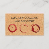 コルクのテクスチャ | ワイングラスの汚れ 名刺 (正面)