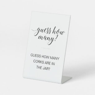 コルクのブライダルシャワー活動の数 台座サイン