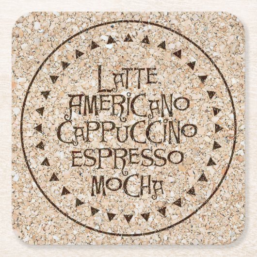 コルクの円形のコースター スクエアペーパーコースター (正面)