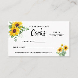 コルクの数 向日葵 ブライダルシャワー ゲーム カード