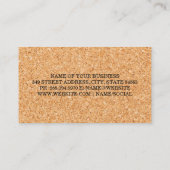 コルクの背景 | ワインの汚れ | Qrコード 名刺 (裏面)