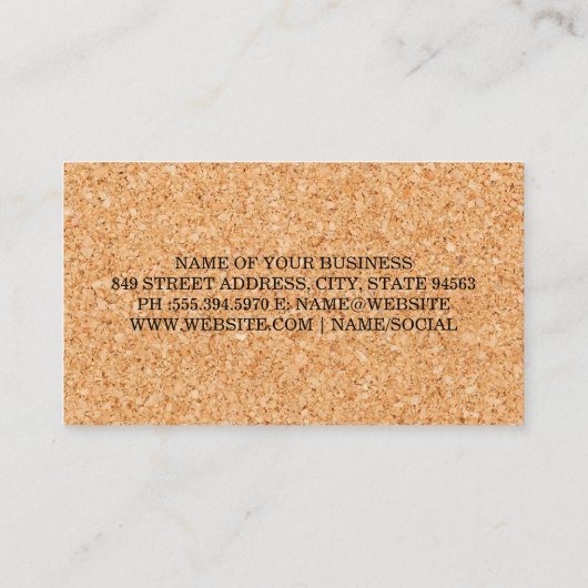 コルクの背景 | ワインの汚れ | Qrコード 名刺 (裏面)