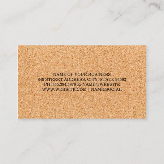 コルクの背景 名刺 (裏面)