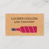 コルクの背景 | 様式化されたワインロゴ 名刺 (正面)