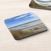 コルクの背部が付いているビーチ場面プラスチックコースター コースター (左側)