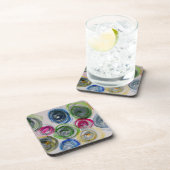 コルクの背部が付いている堅いプラスチックコースター コースター (右側)