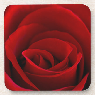 コルクの背部が付いている"赤い"堅いプラスチックコースター、6 コースター