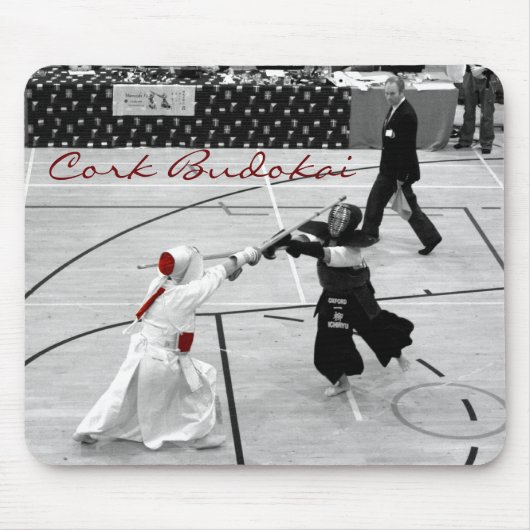 コルクのBudokaiのkendoのマウスマットの道場 マウスパッド (正面)