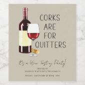 "コルクはクビターのために"水の色の赤ワインパーティー ワインラベル (シングルラベル)