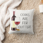 "コルクはクリッターのために"水の色の赤ワイングラス クッション (ブランケット)