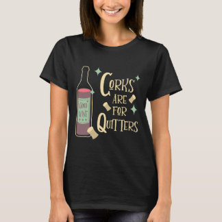 コルクは中世紀のモーメントのワインを飲むクィッターのために Tシャツ
