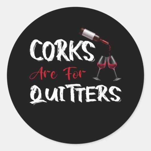 コルクは酒に嫌みをおもしろい付けて飲む ラウンドシール (正面)