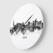 コルクアイルランドスカイラインBW ラージ壁時計 (傾斜)