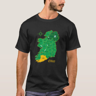 コルクアイルランド郡地図アイレアイリッシュトラベル Tシャツ