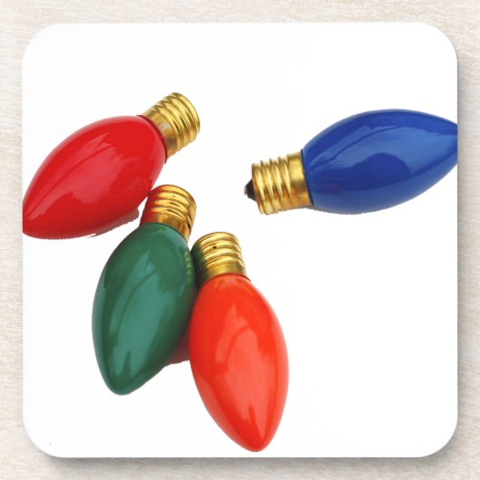 コルクコースターのクリスマス電球セット コースター (正面)