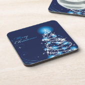 コルクコースターのブルークリスマスツリー コースター (左側)