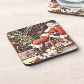コルクコースターの疲れたサンタセット コースター (左側)
