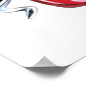 コルクスクリュースティレット靴とシャンパンフルートプリント ポスター (角)