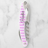 コルクスクリューボトルオープナーピンクホワイト ソムリエナイフ (裏面)