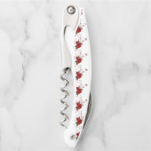 コルクスクリューボトルオープナーフローラレッドローズ ソムリエナイフ (正面)