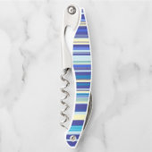 コルクスクリューボトルオープナーブルーストライプ ソムリエナイフ (正面)