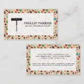 コルクスクリューロゴ |ワイングラスのパターン 名刺 (正面/裏面)