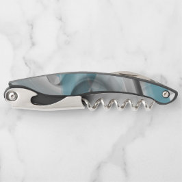 コルクスクリュー抽象芸術トレンドインテリアデコールブルー海 ソムリエナイフ