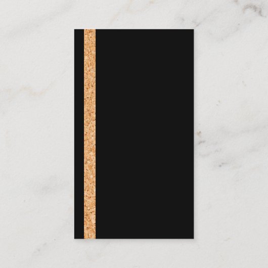 コルクストライプのアクセント/黒 名刺 (裏面)