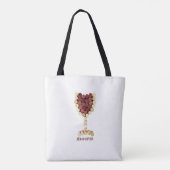 コルクスワイングラスパーソナライズされた トートバッグ (裏面)