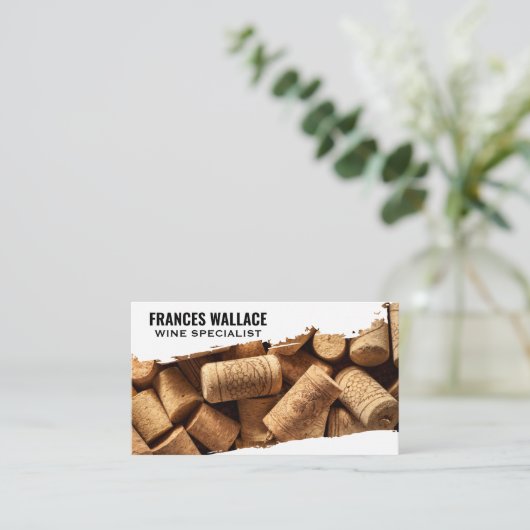 コルクス |ワイングラスとボトル 名刺 (スタンド正面)