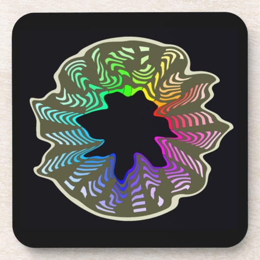 コルクバッキング付きレインボースウィッシュコースター コースター (正面)