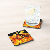 コルクバックの6が付いている消防士のプラスチックコースター コースター (右側)