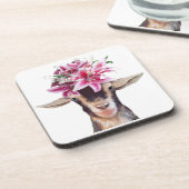 コルクバックコースターセット6ヤギをリリー コースター (左側)