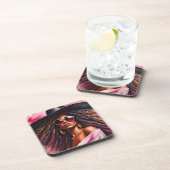コルクバック付きアフリカ系アメリカ人女性コースター コースター (右側)