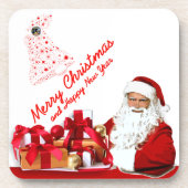 コルクバック付きサンタプラスチックのコースター – 6のセット コースター (正面)