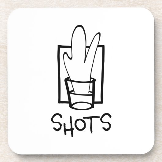 コルクバック付きハードプラスチックコースター Shots コースター (正面)