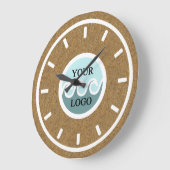 コルクパーソナライズされた材のロゴ ラージ壁時計 (傾斜)